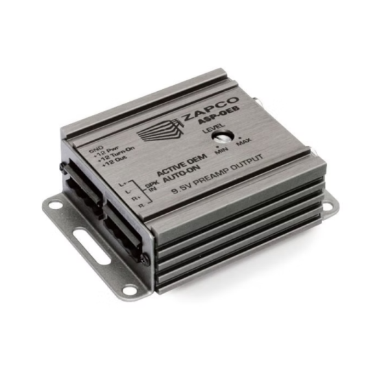 ZAPCO ASP-OEB 2-kanałowy adapter OEM poziomu głośnikowego do sygnału przedwzmacniacza 2-kanałowy adapter OEM, wyjście Pre-Out 9,5V